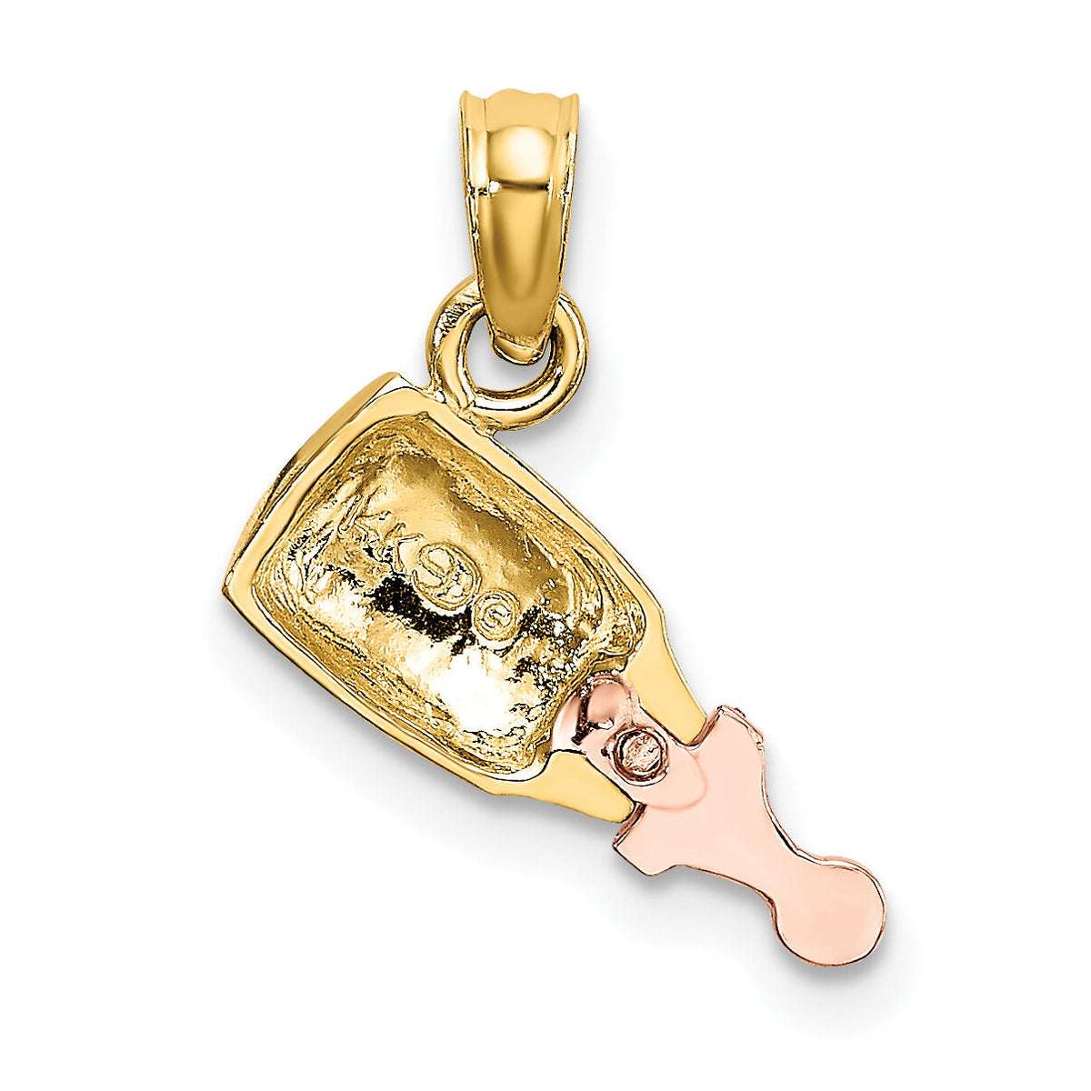14k Two-Tone Baby Bottle Charm-K9116