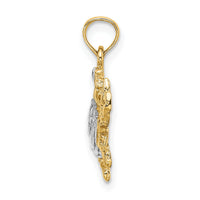 14k with White Rhodium Charm Blue Crab Charm-K9117
