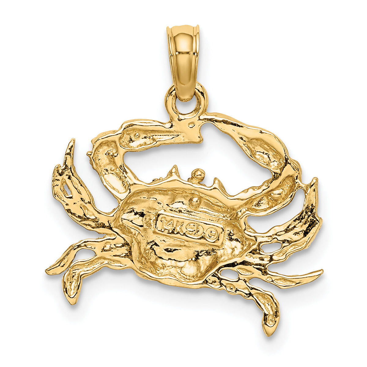 14k with White Rhodium Charm Blue Crab Charm-K9117