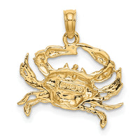 14k with White Rhodium Charm Blue Crab Charm-K9117