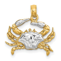 14k with White Rhodium Charm Blue Crab Charm-K9117