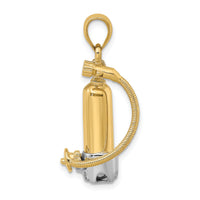 14K w/Rhodium 3-D Single Scuba Tank W/ Hose Charm-K9121