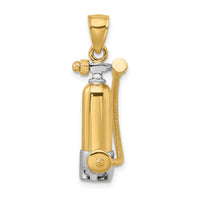 14K w/Rhodium 3-D Single Scuba Tank W/ Hose Charm-K9121