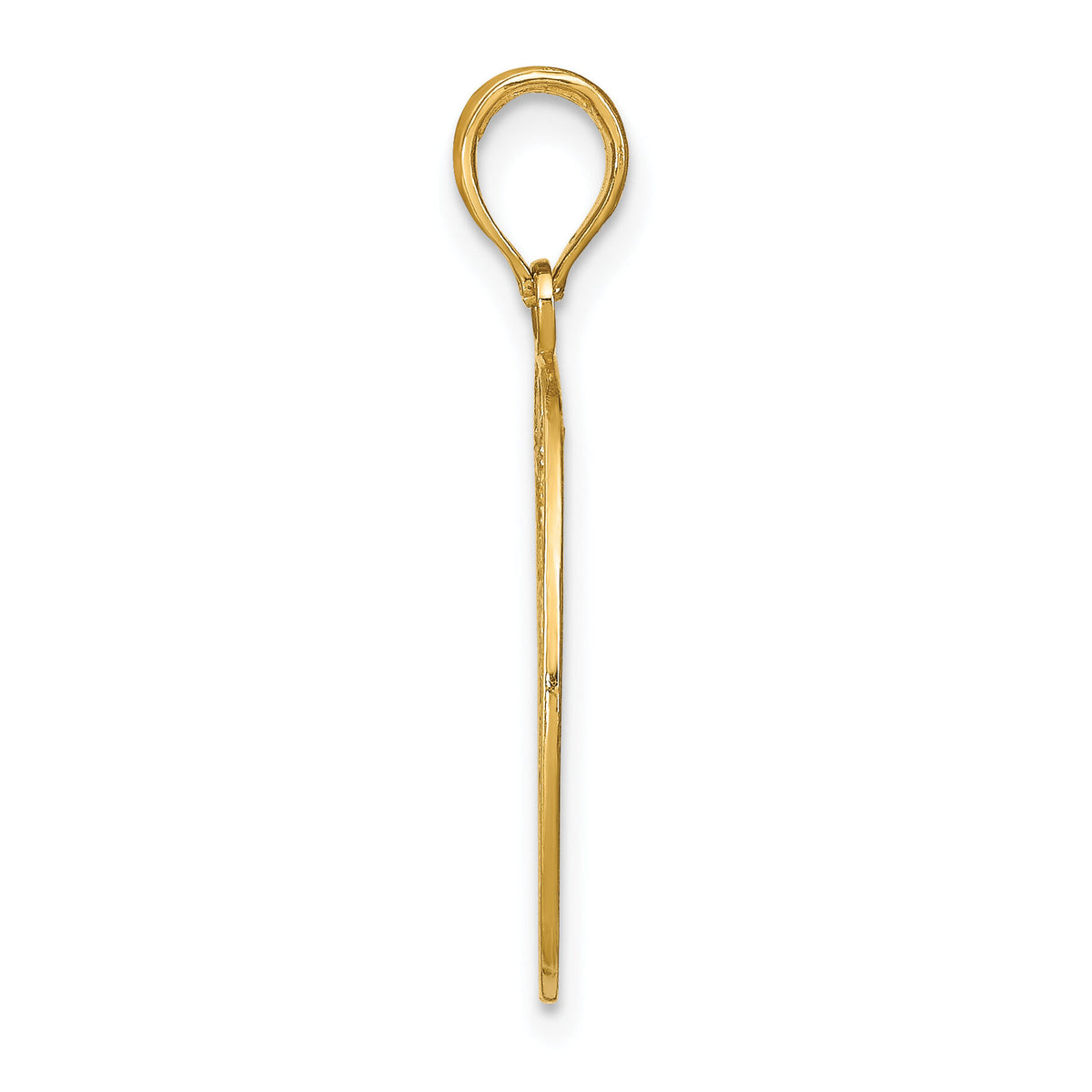 14K w/Rhodium D/C Filigree Round Charm-K9125