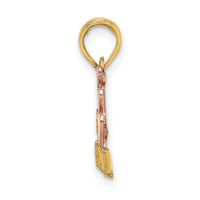 14k Two-Tone #1 GRANDMA w/ Three Hearts Charm-K9129