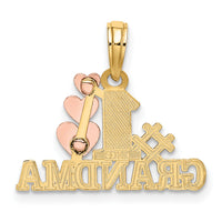 14k Two-Tone #1 GRANDMA w/ Three Hearts Charm-K9129