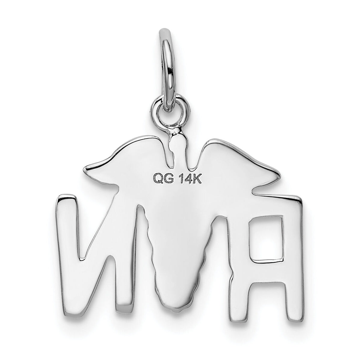 14k White Gold RN Charm-K913