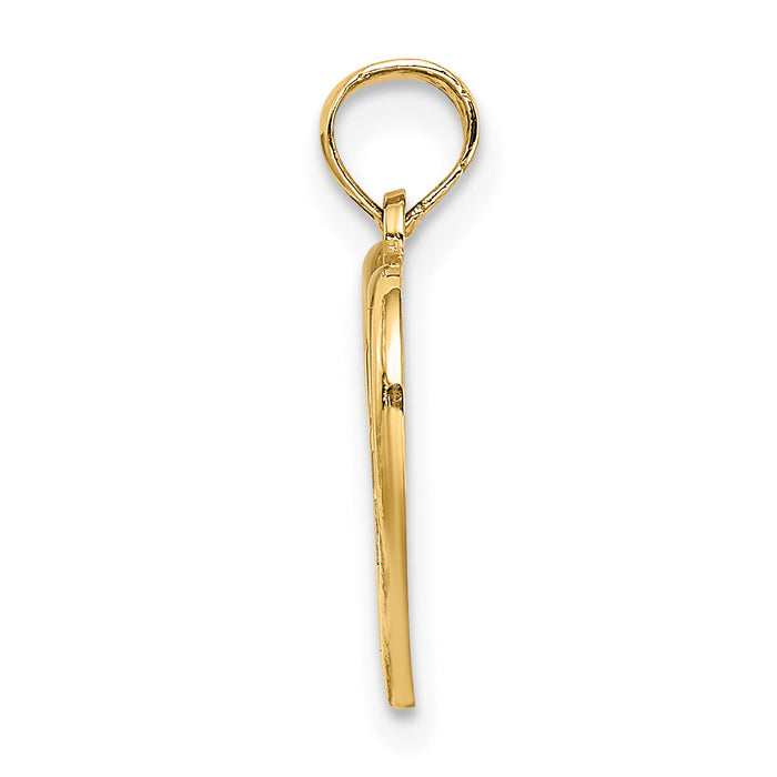 14k w/Rhodium RN Inside Double Hearts Charm-K9137