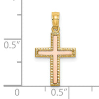 14k Two-tone Polished Cross Charm-K9138