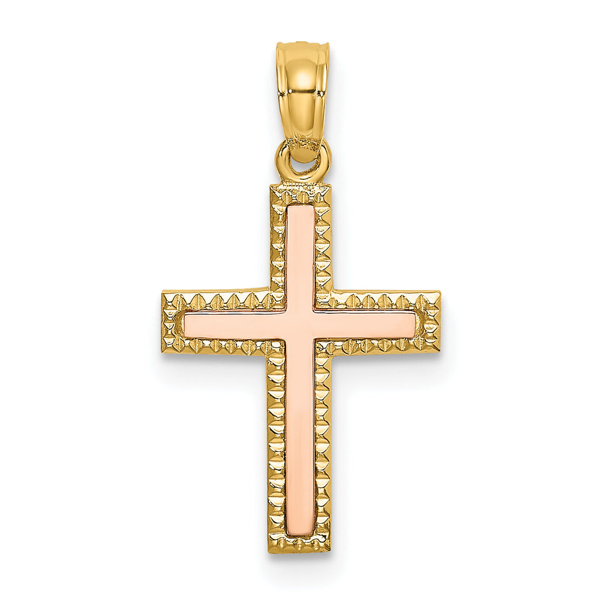 14k Two-tone Polished Cross Charm-K9138