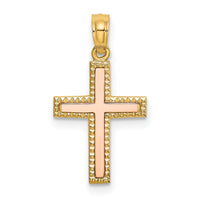 14k Two-tone Polished Cross Charm-K9138