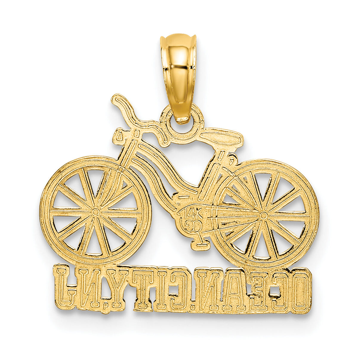14k with White Rhodium OCEAN CITY, NJ Bicycle Charm-K9139