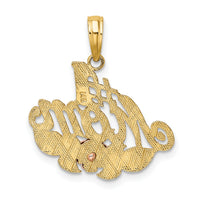 14k Two-tone w/White Rhodium #1 MOM w/ Flower Charm-K9144