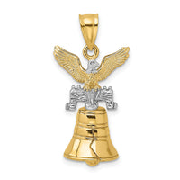 14k w/Rhodium 3D Moveable Liberty Bell w/Eagle Top Charm-K9146