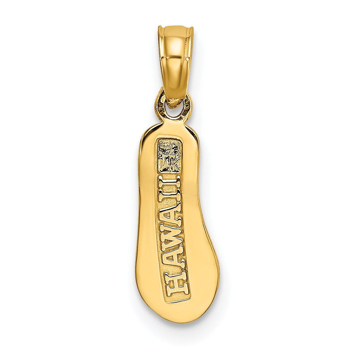14k with White Rhodium 3D HAWAII Single Flip-Flop Charm-K9147