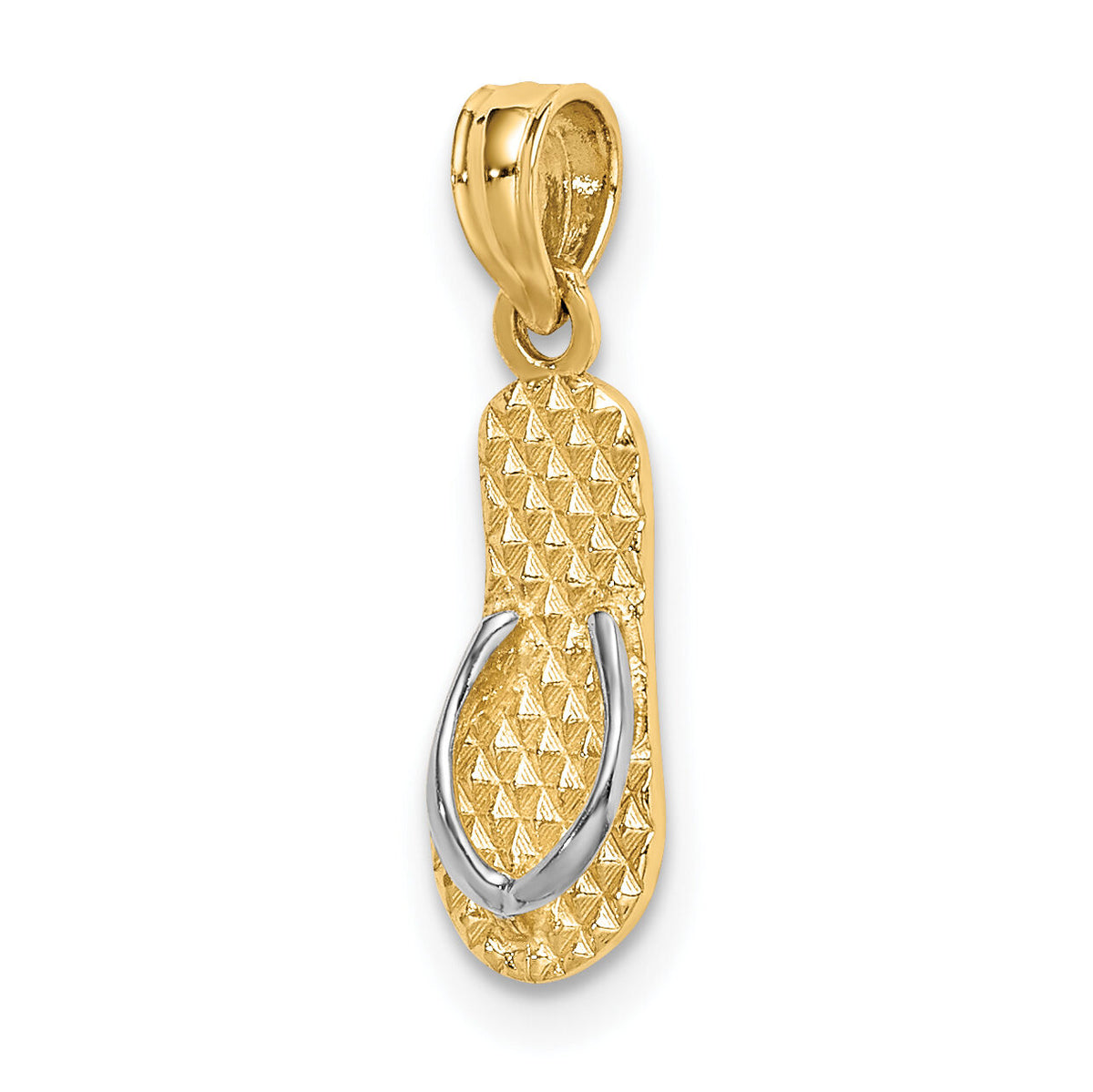 14k with White Rhodium 3D HAWAII Single Flip-Flop Charm-K9147