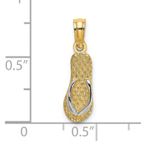 14k with White Rhodium 3D HAWAII Single Flip-Flop Charm-K9147