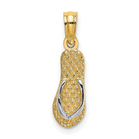 14k with White Rhodium 3D HAWAII Single Flip-Flop Charm-K9147