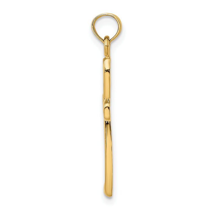14k w/ Rhodium Filigree Cross Charm-K9149