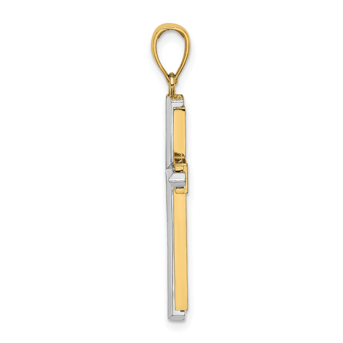 14K Two-tone Polished Cross Charm-K9151