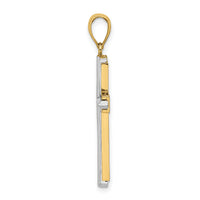 14K Two-tone Polished Cross Charm-K9151