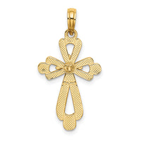 14K W/ Rhodium Polished Fancy Cross Charm-K9153