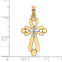 14K W/ Rhodium Polished Fancy Cross Charm-K9153