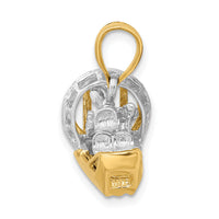 14k Two-Tone 3-D Airboat Charm-K9154