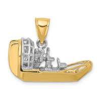 14k Two-Tone 3-D Airboat Charm-K9154