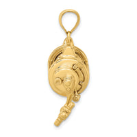 14K Moveable 3D Fishing Reel Charm-K9160