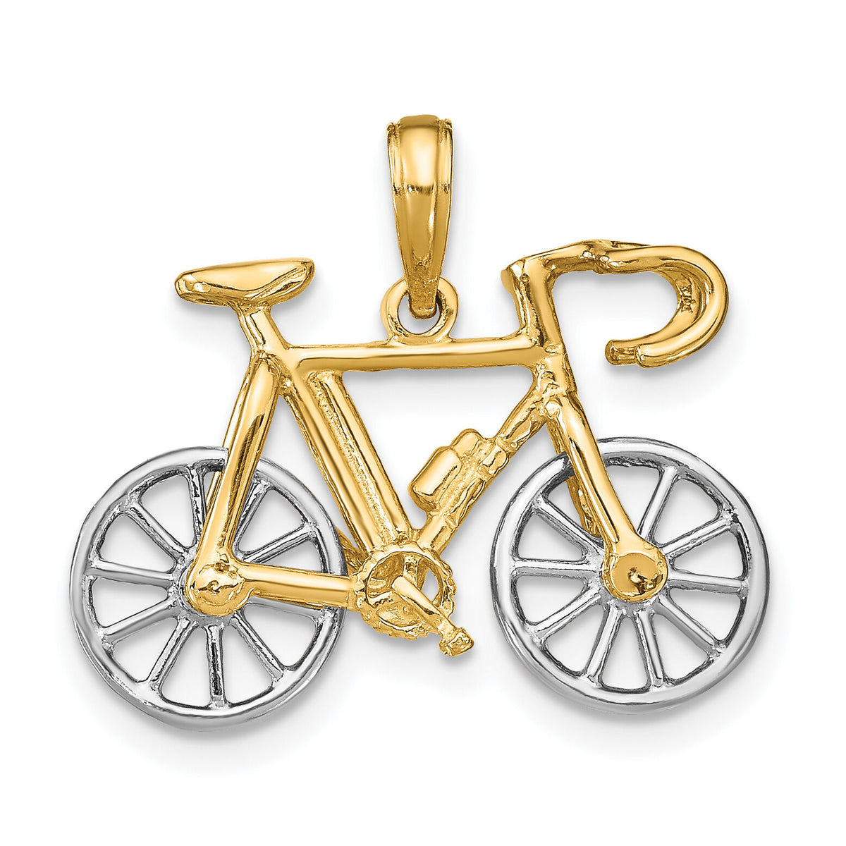 14k Two-tone 3-D Ten Speed Bicycle Charm-K9161
