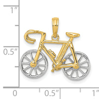 14k Two-tone 3-D Ten Speed Bicycle Charm-K9161