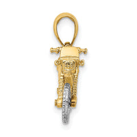 14k Two-tone 3-D Moveable Dirt Bike Motorcycle Charm-K9163
