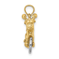 14k Two-tone 3-D Moveable Motorcycle Charm-K9164