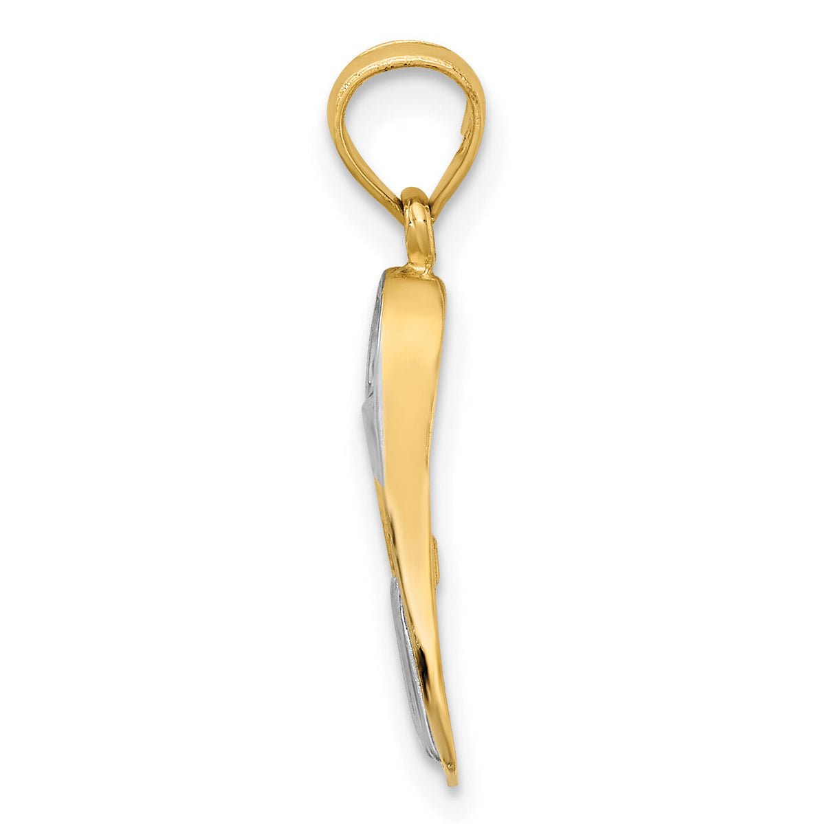 14k Rhodium 3-D Scuba Flipper Charm-K9170