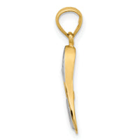 14k Rhodium 3-D Scuba Flipper Charm-K9170