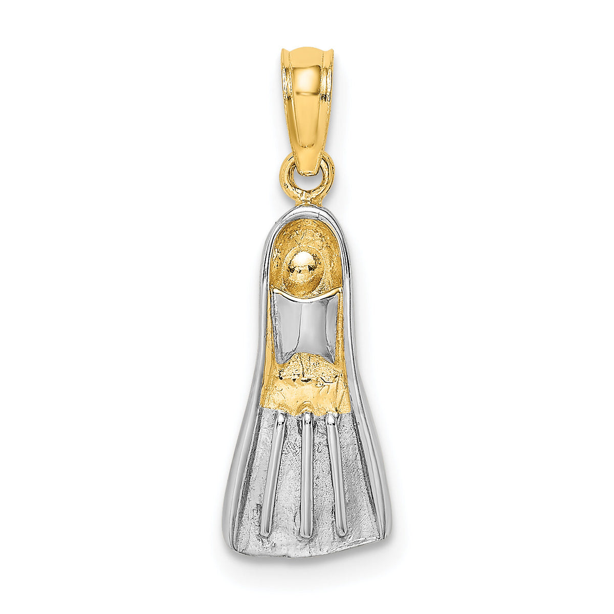 14k Rhodium 3-D Scuba Flipper Charm-K9170