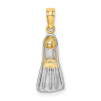 14k Rhodium 3-D Scuba Flipper Charm-K9170