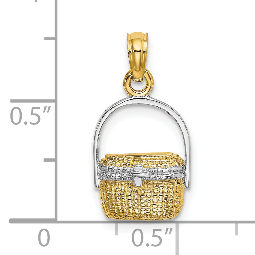 14K W/ Rhodium 2-D Nantucket Basket Charm-K9171