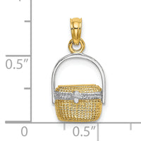 14K W/ Rhodium 2-D Nantucket Basket Charm-K9171