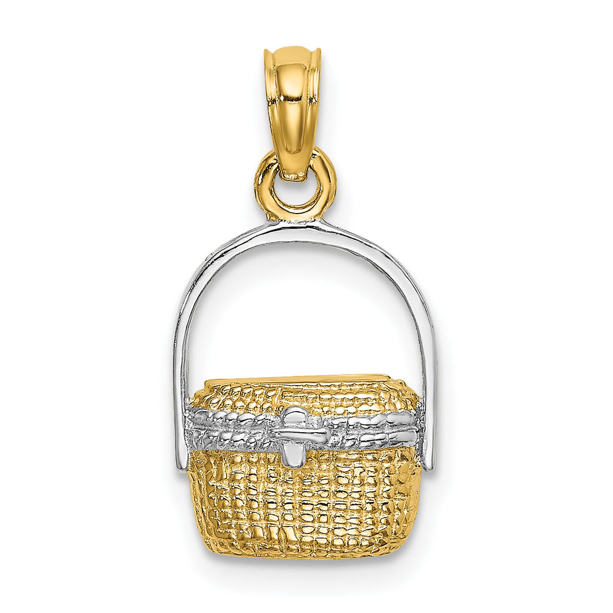 14K W/ Rhodium 2-D Nantucket Basket Charm-K9171