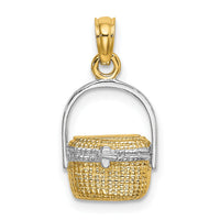 14K W/ Rhodium 2-D Nantucket Basket Charm-K9171