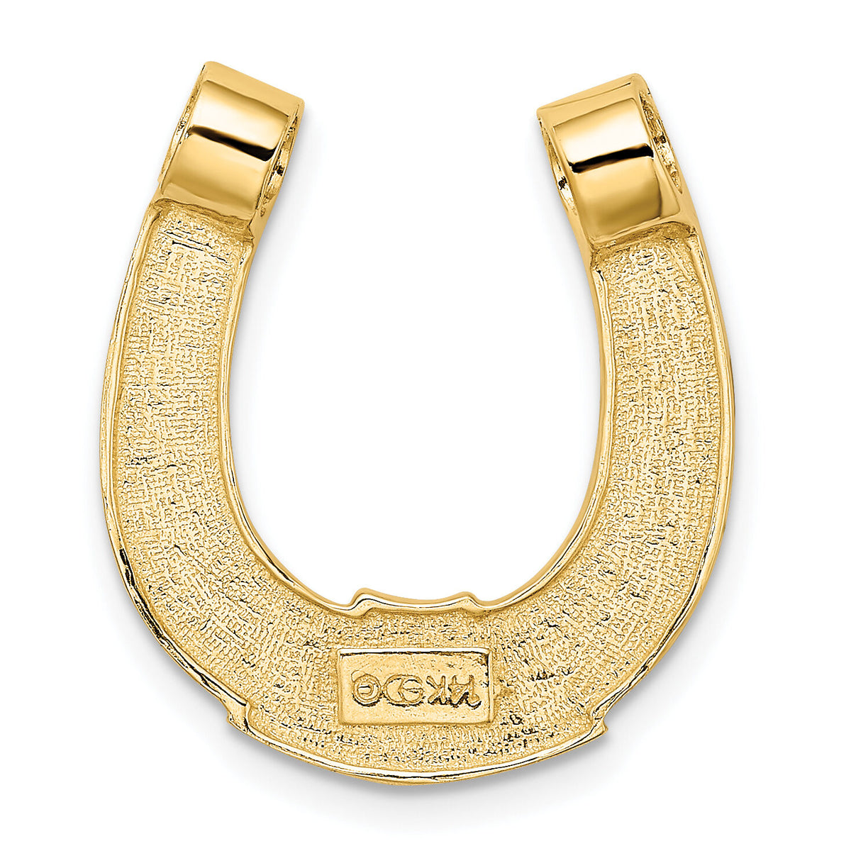 14k w/ Rhodium Horseshoe Chain Slide Charm-K9175