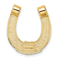 14k w/ Rhodium Horseshoe Chain Slide Charm-K9175