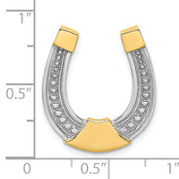 14k w/ Rhodium Horseshoe Chain Slide Charm-K9175