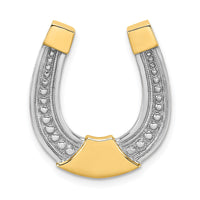 14k w/ Rhodium Horseshoe Chain Slide Charm-K9175