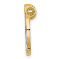 14k w/ Rhodium Horseshoe Chain Slide Charm-K9176