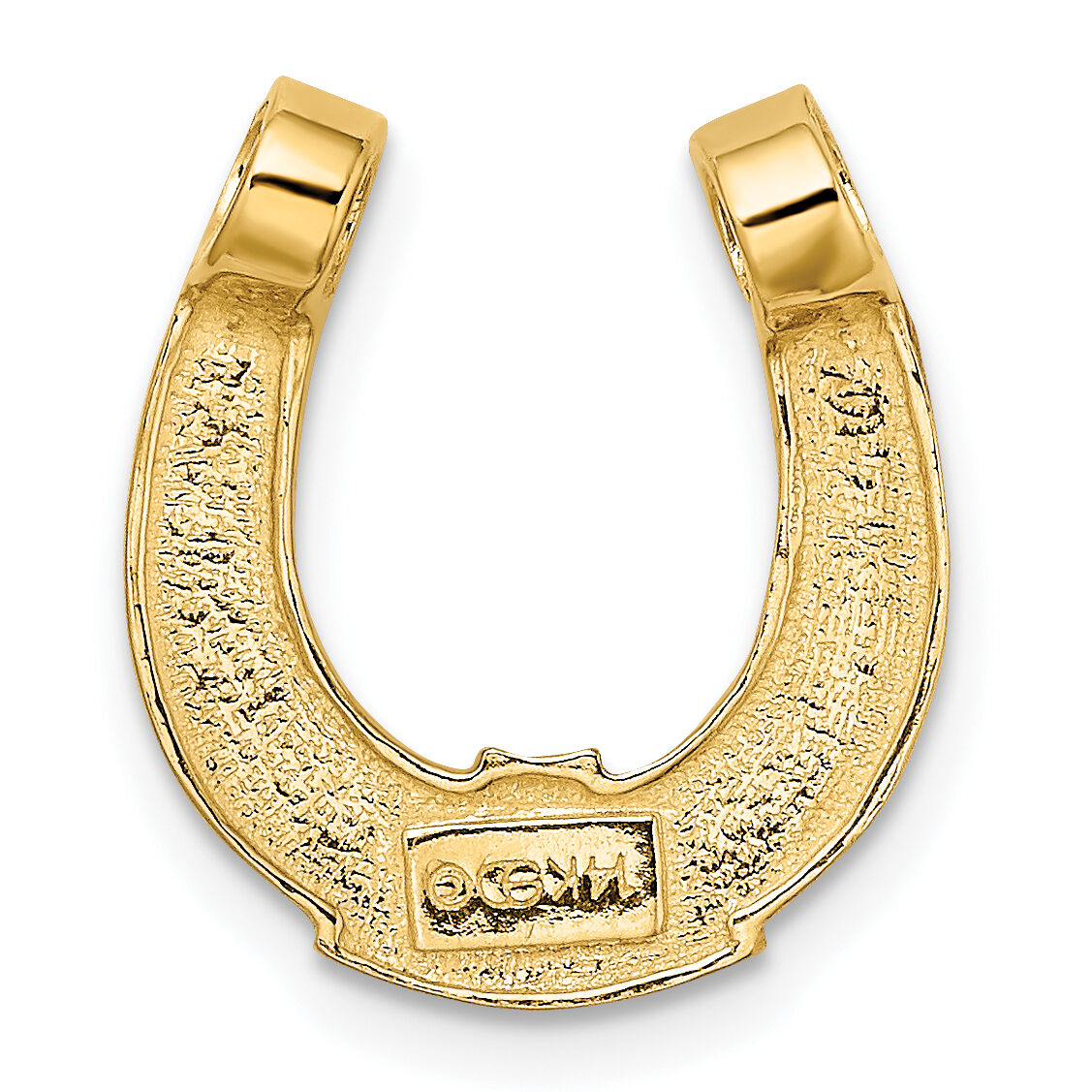 14k w/ Rhodium Horseshoe Chain Slide Charm-K9176