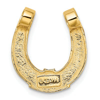 14k w/ Rhodium Horseshoe Chain Slide Charm-K9176