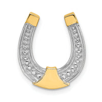 14k w/ Rhodium Horseshoe Chain Slide Charm-K9176